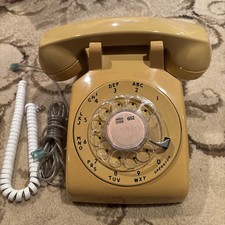 Vintage Stromberg Carlson Yellow Harvest Gold Rotary Dial Desk Phone Near Mint