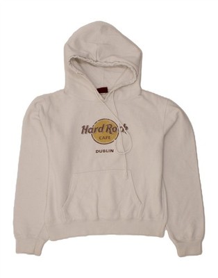 Hard Rock Dublin Graphic Hoodie Pullover Damen UK 14 Large weiß CV28