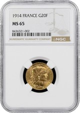 1914 20 franc gold coin