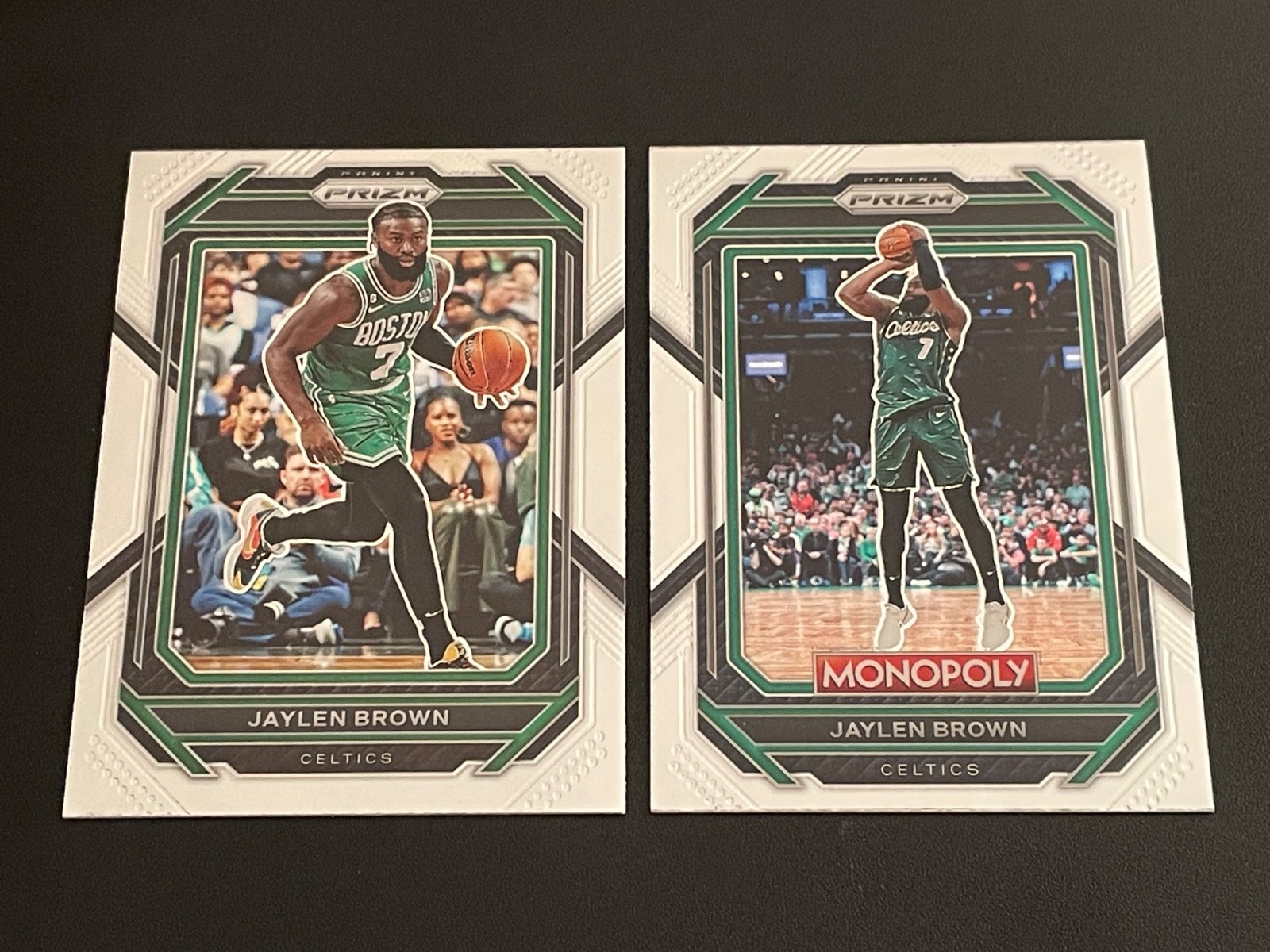 2) 2022-23 Prizm & Prizm Monopoly Jaylen Brown #2 Base + # 5 Base Boston Celtics