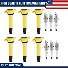 6 Pack Ignition Coils & Spark Plugs For 2006-2010 Dodge Charger 2.7L 3.5L UF502