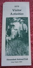 1970 VISITOR ACTIVITIES SHENANDOAH NATIONAL PARK BROCHURE Luray VA