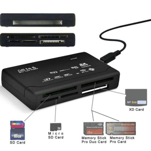 USB 2.0 High-Speed Mini 26-In-1 Black Memory Card Reader for CF XD SD MS SDHC - Afbeelding 1 van 10