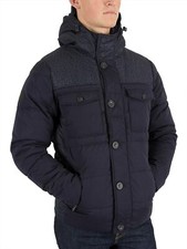 Image of Superdry jacket hooded padded navy men's sizes 2XL, 3XL