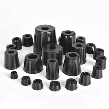 Black Round Rubber Feet Small & Large For Furniture Machine Appliance Audio Foot