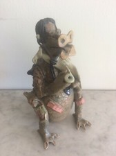 Art Pottery Mythical Dragon Fantasy Figure Signed J.A.G. has Broken Arm in Sling