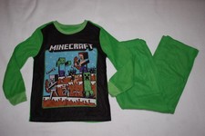 Boys L/S Flannel Pajamas Set MINECRAFT Bow  Arrow DOG CAT Size 6-7 8