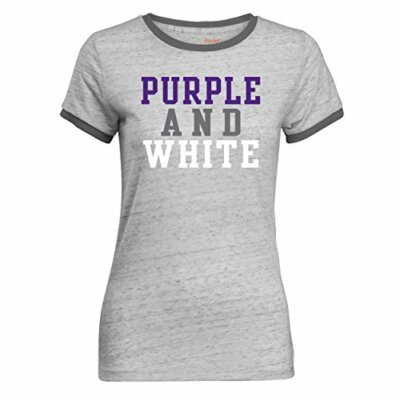 NCAA Tomboy Women's Ringer Short Sleeve Tee,  Kansas State Wildcats, Charcoal...