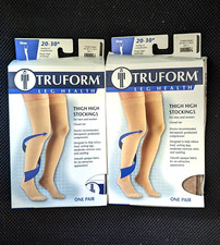 2 Truform 8868BG-L Compression Stockings Thigh High Closed Toe 20-30 mmHg Beige