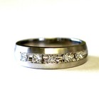 New 14k white gold princess 1.04ct diamond SI2 H wedding band ring mens 10.25 — photo 8