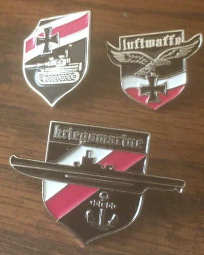 set of 3 WW2 German Army Military Wehrmacht  Pin Badge