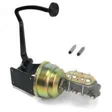 40-48 Chevy 7 Dual Brake Pedal kit Disc/Disc3in Rubber Pad