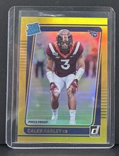 2021 Panini Donruss Gold Holo Press Proof Rated Rookie Caleb Farley #339