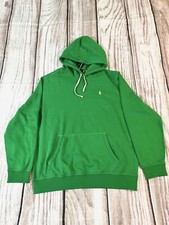 Polo Ralph Lauren Men Yellow Pony Logo - Green Color Fleece Hoodie Sz M C9 