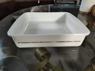 Vintage Pyrex White With Gold Stripe 8-in Dish 222