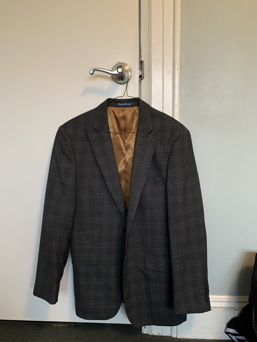 English Laundry Size 36S Grey Patterned Fitted Suit JACKET AND