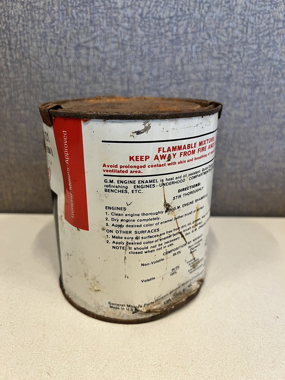 VTG GM General Motors #1050101 Corvette Red Engine Enamel Paint