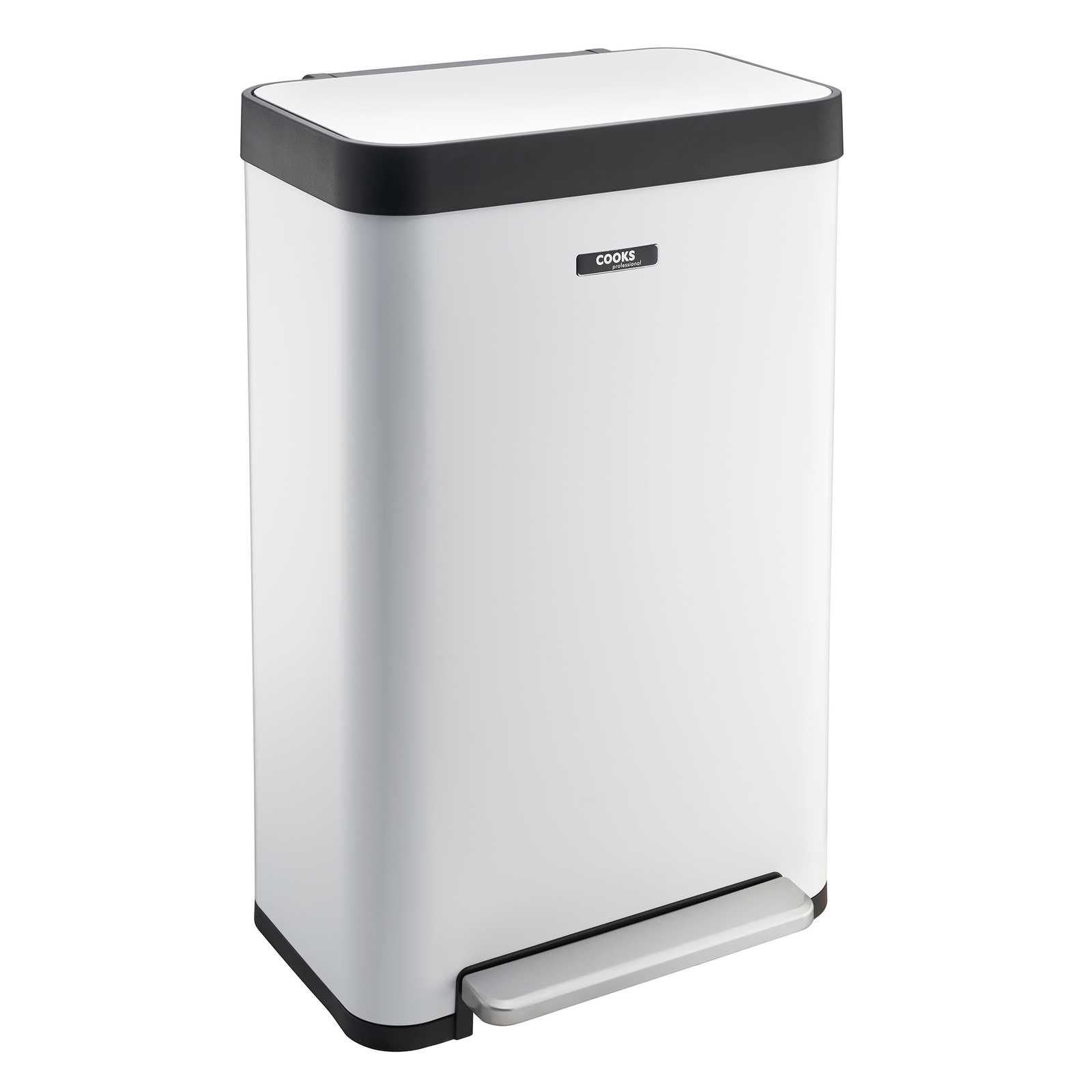 XL Pedal Bin Wide Stainless Steel Rubbish Waste Recycling Kitchen Dustbin White