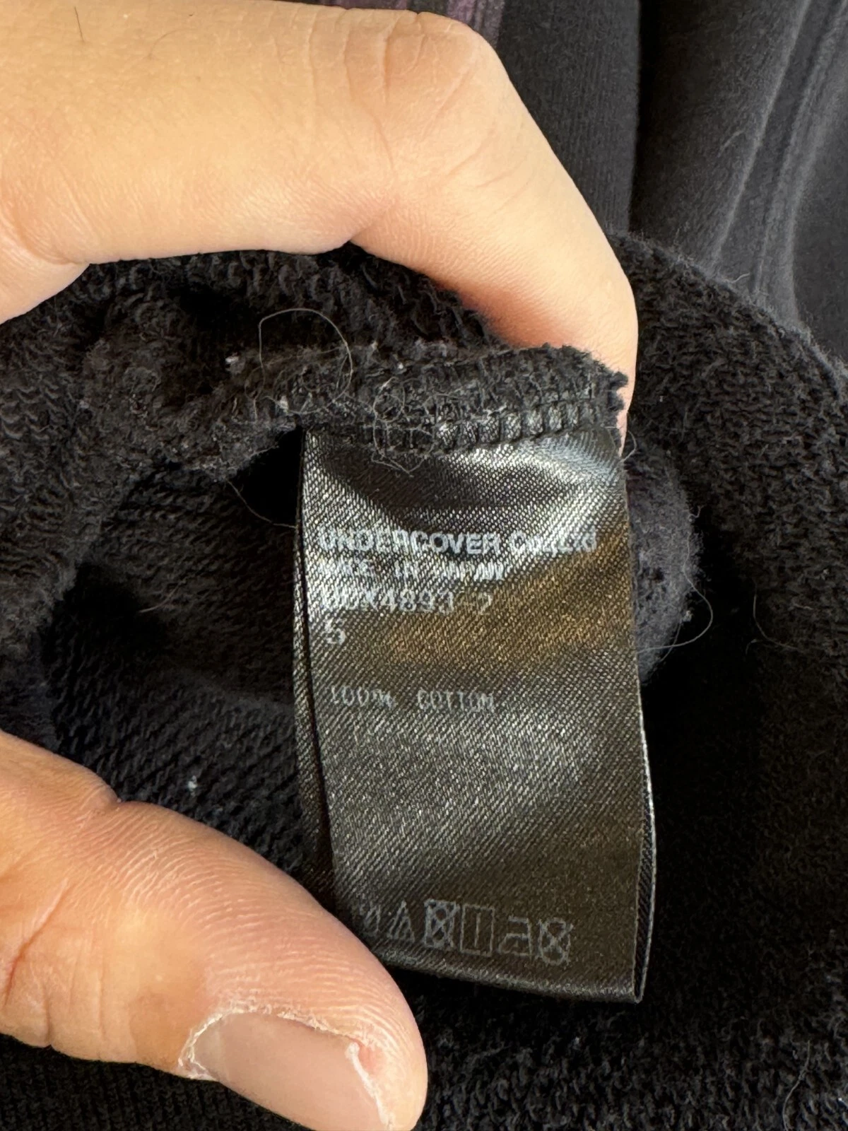 Felpa con cappuccio Undercover AW19 viola pipistrello taglia 5