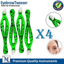 X4 Professional Eyebrow Tweezers - Slant Tip Stainless Steel Precision