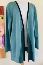 Nwt Exclusively Misook Sz 3x Lux Colorblock Green Gray Black Acrylic Knit Jacket