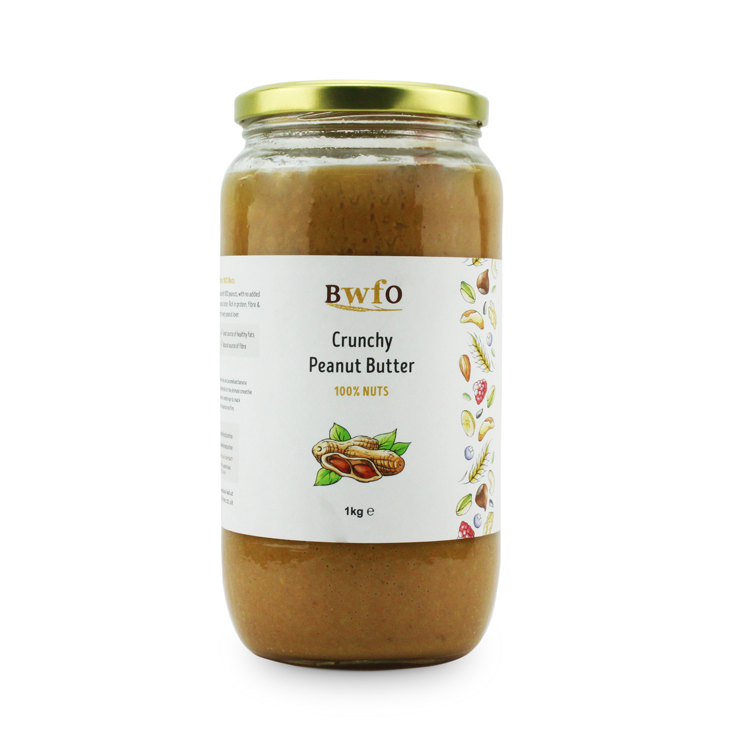 Crunchy Peanut Butter 100% Nuts 1kg | BWFO | Free UK Mainland P&P