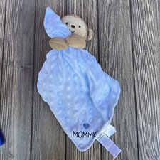Carters Child Of Mine Tan Monkey Lovey Blue Security Blanket Rattle I Love Mommy