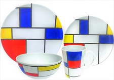 16pc Melamine Complete Dinner Set Fishing Outdoor Camping Family Dining Crockery