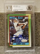 🌟SAMMY🌟⚾️SOSA🌟⚾️1990⚾️TOPPS💥AUTOGRAPHED💥ROOKIE🌟YEAR🌟BECKETT🤑