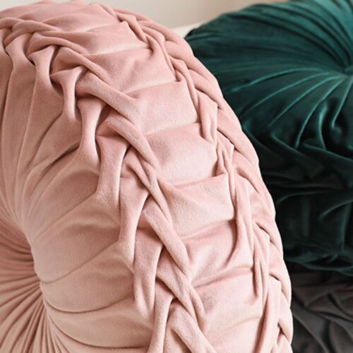 Round Pleated Pumpkin Throw Pillow Seat Cushion Velvet Sofa Bed Couch Pillows AU - Picture 12 of 20