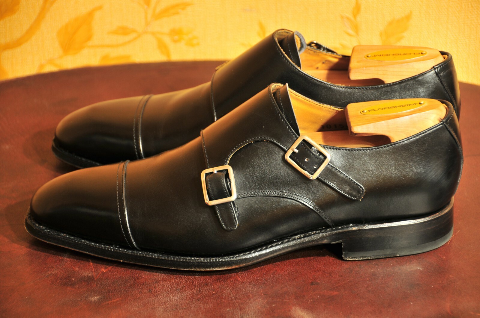 Black Double Monks Dress Shoes 