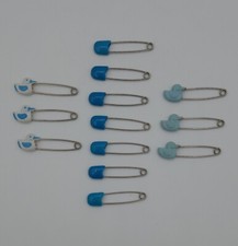 Vintage Mixed Lot Of 13 Diaper Pins White And Blue Ducks