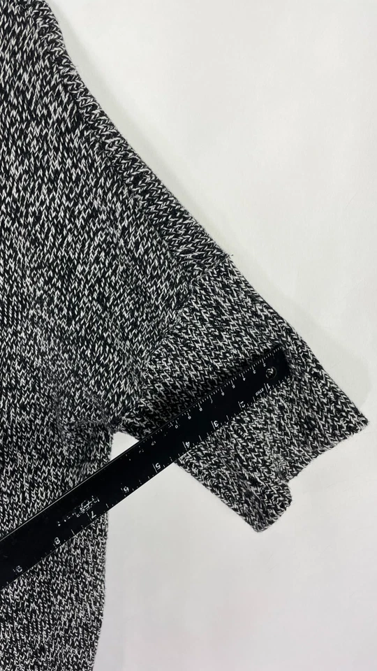 Kenneth Cole New York Womens Full Zip Sweater 3/4 Sleeve Spaced Black White M. - Image 4 of 4