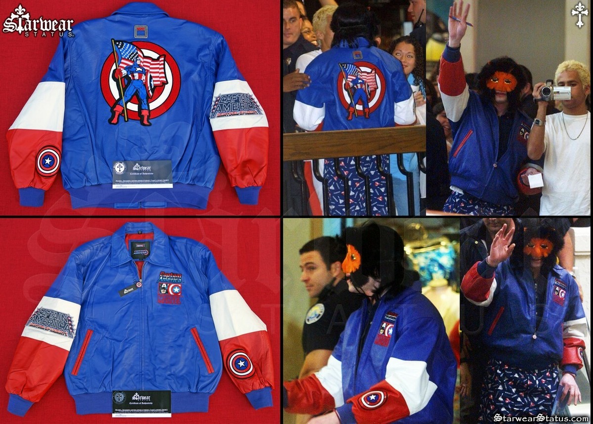 🔥MICHAEL JACKSON WORN CAPTAIN AMERICA CELEBRITY WARDROBE JACKET M