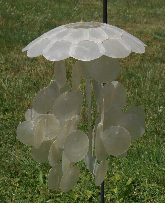 Vintage Capiz shell wind chime Rare Unique