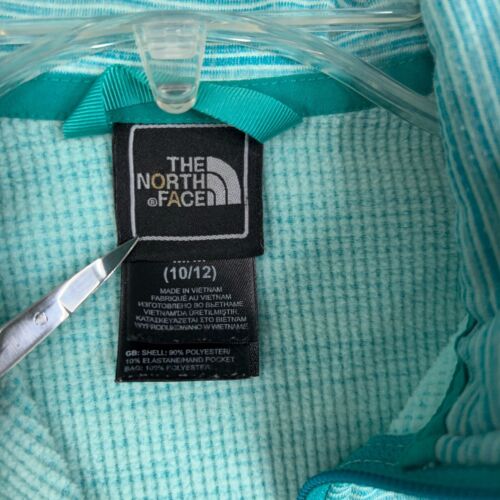 The North Face Jacket Girls Medium Blue Teal Stripe Full Zip Sweater Active - Picture 9 of 16