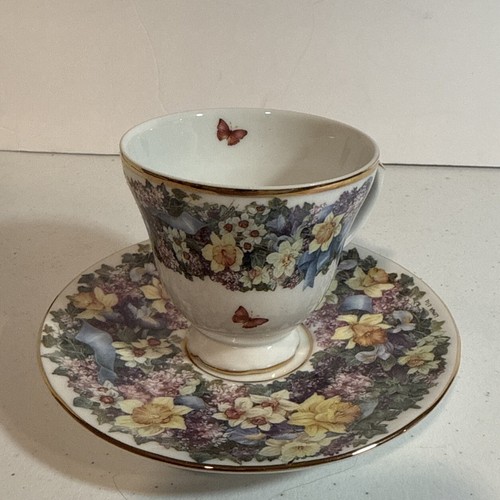 VTG Bradford Editions Lena Liu CIRCLE OF DELIGHT Teacup & Saucer Set No Spoon