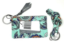 New With Tag Vera Bradley Zip ID Case & Lanyard SET Coin Purse Keychain ID Badge