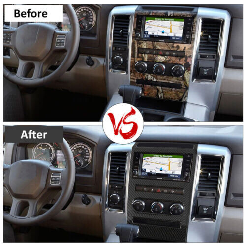 Carbon Fiber Center Console Navigation Panel Trim Kit For Dodge Ram 1500 2010-12