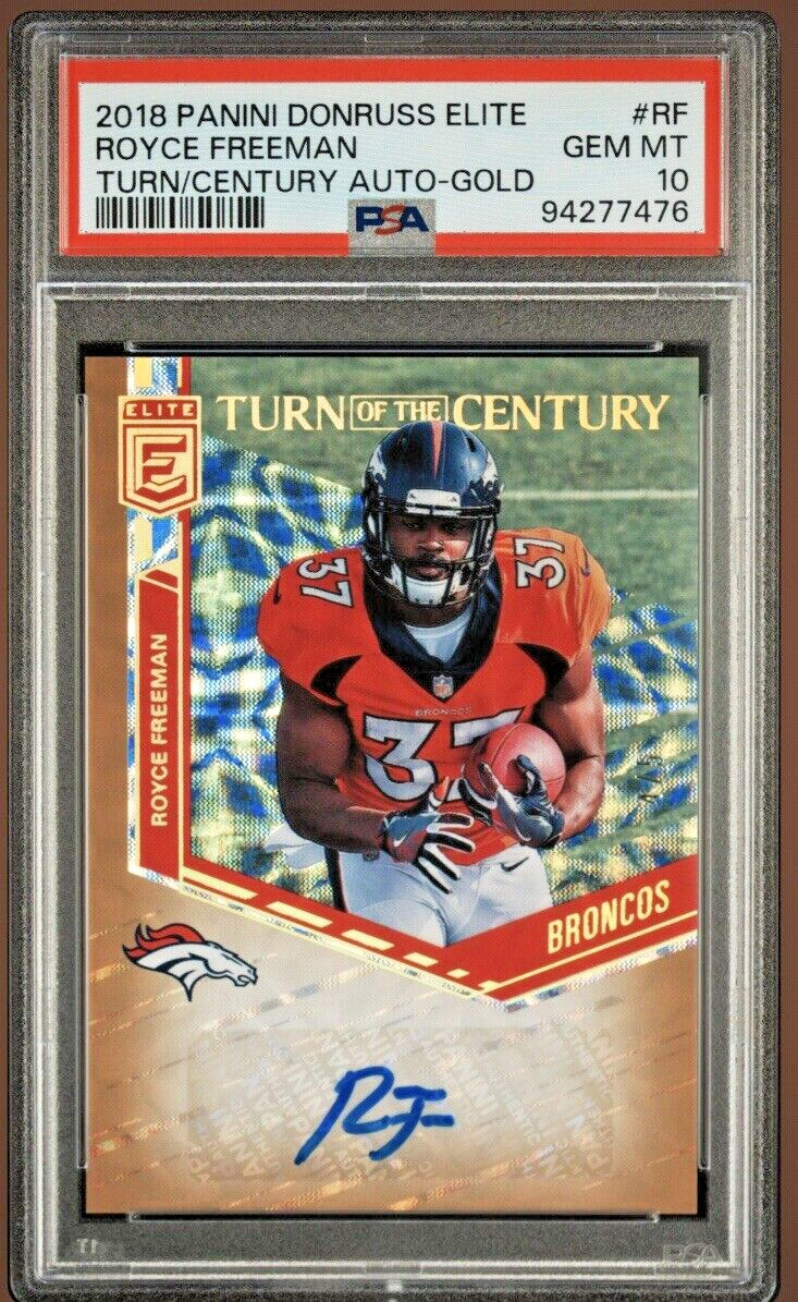 Royce Freeman Panini Donruss Elite Turn of the Century Autograph #RF Gold
