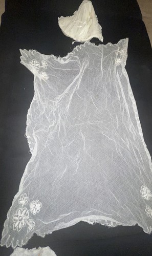 Antique Baby Baptism Christening Dress Gown Organdy Lace Heirloom Victorian - Picture 18 of 18