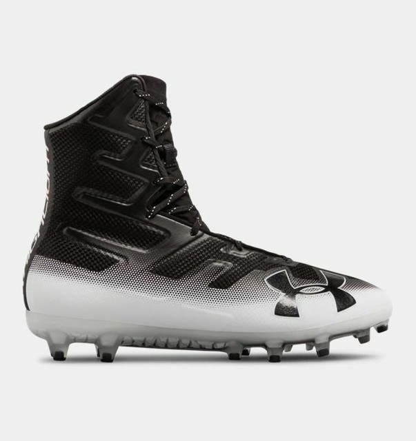 Under Armour UA Highlight Men's Football Cleats Shoes Black White Size