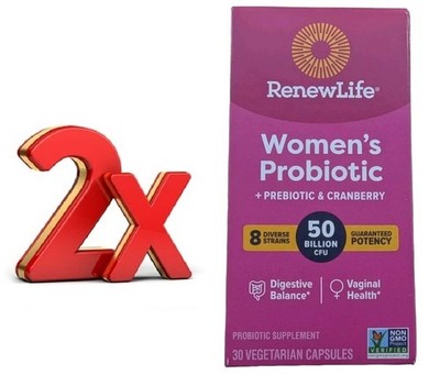 Renew Life Women's Probiotic + Arándano 50 Milliarden 2x30 Gemüsekapseln VAGI...