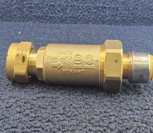 Cash Acme 1 Inch x 3/4 Inch BF5 Dual Check Valve - Brass Plumbing Fitting