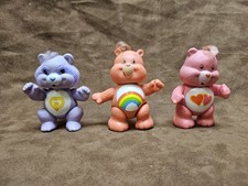 Vintage Care Bears Poseable Figure 1983 Kenner PVC VINYL Lot of 3..