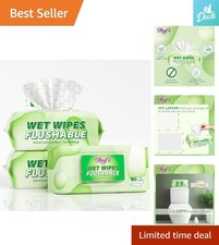 Gentle Flushable Wipes for Adults: 240 Plant Fiber Wipes, Septic Safe Pack of 3