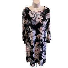 Size 12, Tommy Hilfiger Dress Black & Pink Floral