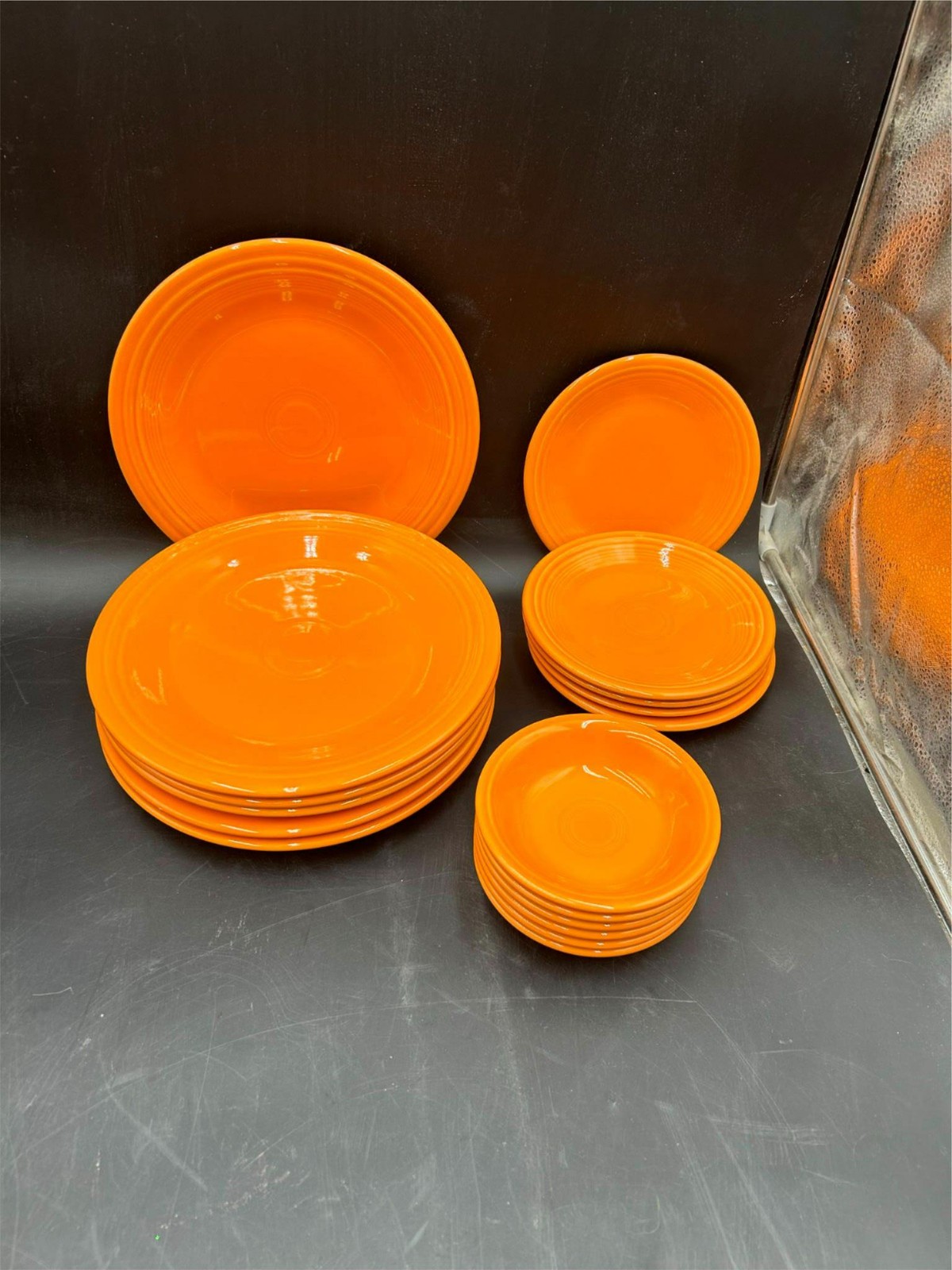 Of 17 Pcs- Homer Laughlin - Fiesta - Tangerine -bowls, Plate