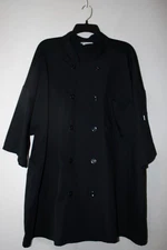 Uncommon Threads Black Chef Coat 3XL Short Sleeve Double Breasted 3/4 Mesh Back