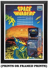 Space Invaders Arcade Retro Game (A5 A4 A3 Picture Print / Framed Poster) #256